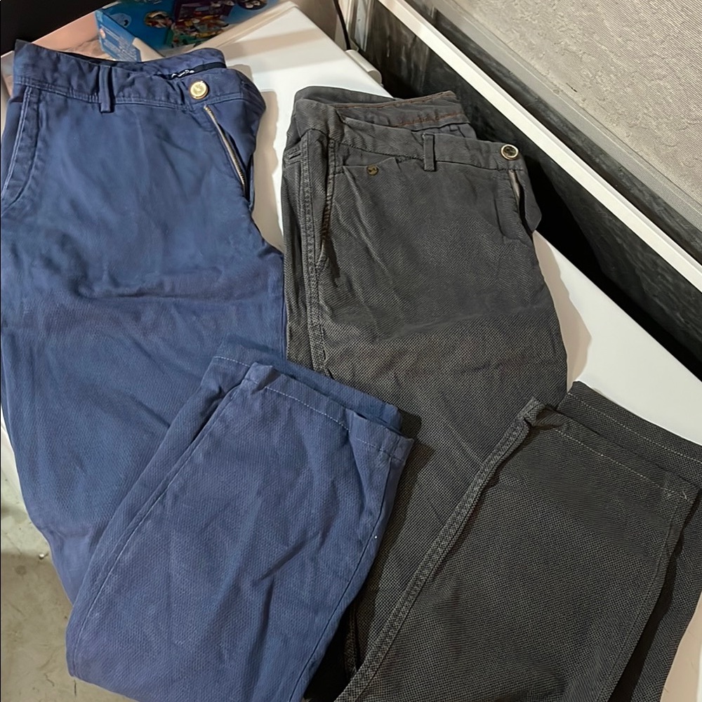 Set of 2 Men’s Massimo Dutti Blue and Gray Chinos